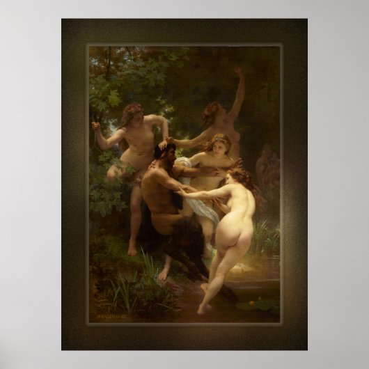 Poster Nymphes et Satyr par William-Adolphe Bouguereau (Devant)