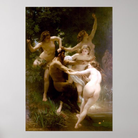 Poster Nymphes et Satyr, William-Adolphe Bouguereau (Devant)