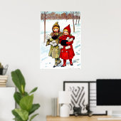 Poster Nystrom - Enfants dans la neige (1), art (Bureau à domicile)
