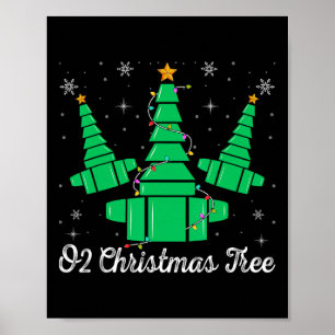 Poster O2 Arbre de Noël Thérapeute respiratoire Xmas Lumi