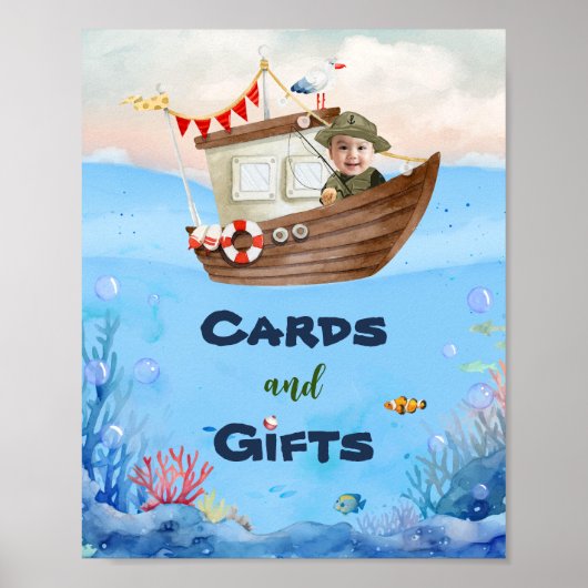 Poster O-fish-ally One Fishing 1st Birthday Sign (Devant)
