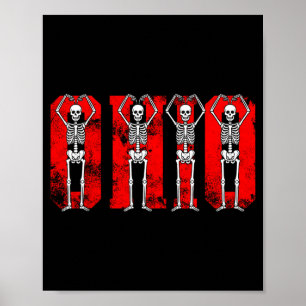 Poster O-h-i-o Drôles de squelettes Ohio Dans Midwestern