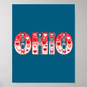 Poster O-h-i-o Squelettes drôles Ohio Dans Midwestern Val