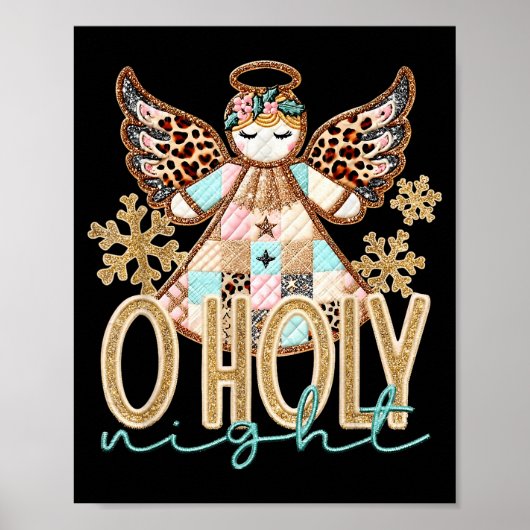 Poster O Holy Night Patchwork Angel Christian Jesus Chris (Devant)