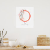 Poster O Lettre Monogramme Orchidées blanches et laiton d (Cuisine)