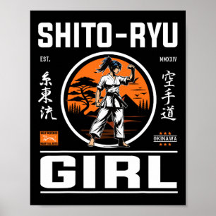 Poster O Ryu Girl Précision Et Style En Design Karaté!