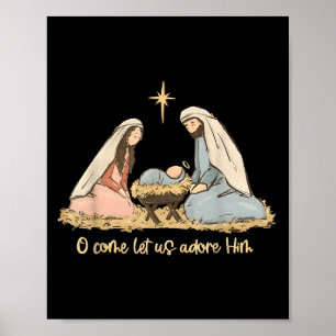 Poster O Venez Admirez-Le Jésus Christian Merry Chri