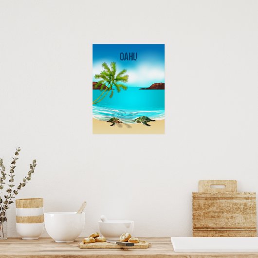 Poster Oahu Hawaii Travel (Cuisine)