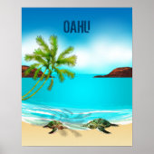 Poster Oahu Hawaii Travel (Devant)