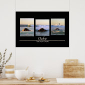 Poster Oahu - La Côte Nord - Surf (Cuisine)