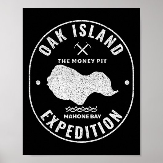 Poster Oak Island Expédition Treast Hunt Retro Mystery (Devant)
