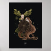 Poster OAK LEAF OWL par Alexandra Dikaia (Devant)
