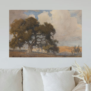 Poster Oak Tree (1910) - Aquarelle Vintage majestueuse