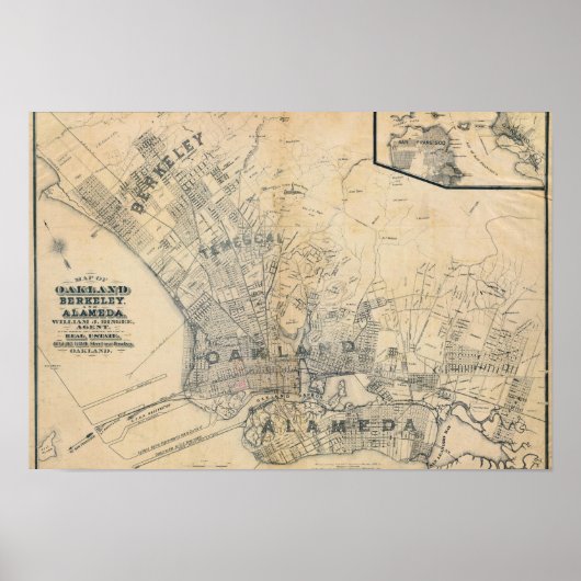 Poster Oakland, Berkeley, Alameda (Devant)