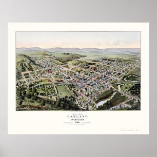Poster Oakland, carte panoramique de DM - 1906