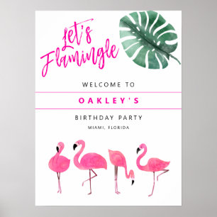 Poster OAKLEY Flamingo Rose Chaud Bienvenue à la fête d'a