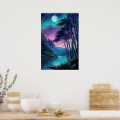 Poster Oasis au clair de lune : Riverbank en bambou (Cuisine)