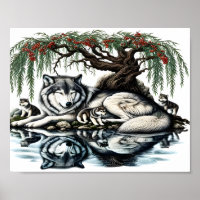 Oasis de la famille des loups sereins dans la natu