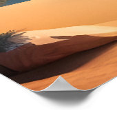 Poster Oasis désertique et lac (Coin)