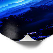 Poster Oasis galactique : Nebula bleue Paysage stellaire (Coin)