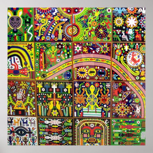 Poster Oaxaca Mexico Mexican Mayan Tribal Art boho Travel (Devant)