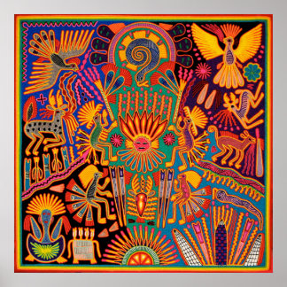Poster Oaxaca Mexico Mexican Mayan Tribal Art boho Travel