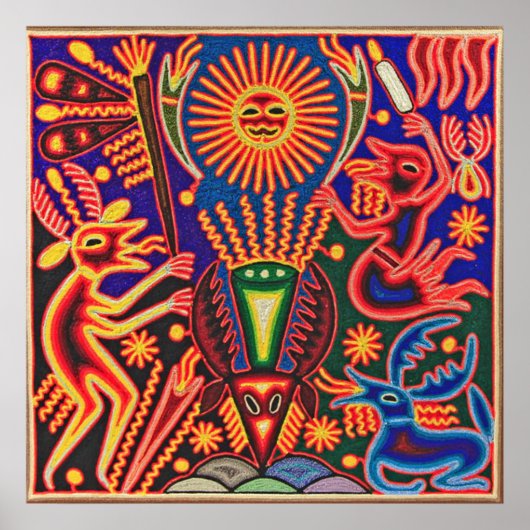 Poster Oaxaca Mexico Mexican Mayan Tribal Art boho Travel (Devant)