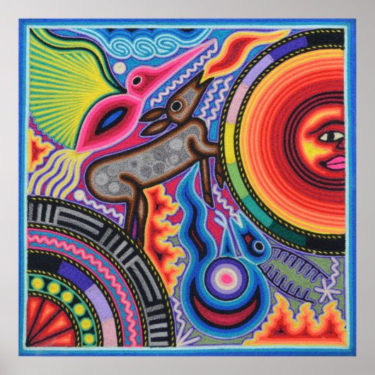 Poster Oaxaca Mexico Mexican Mayan Tribal Art boho Travel (Devant)