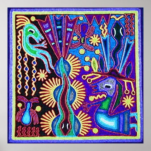 Poster Oaxaca Mexico Mexican Mayan Tribal Art boho Travel (Devant)