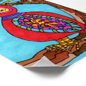 Poster Oaxacan rouge Mini art populaire mexicain (Coin)