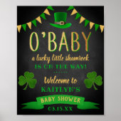 Poster O'Baby St. Patrick's Day Baby shower Bienvenue (Devant)