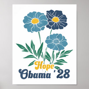 Poster Obama 2028 espère la florale pour le président _1