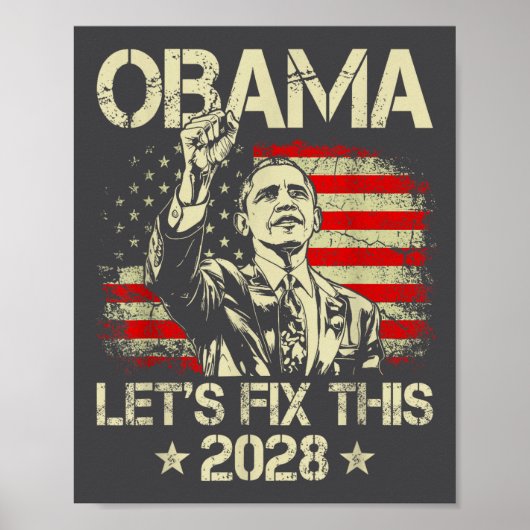 Poster Obama 2028 Let's Fix This Obama 48th President (Devant)