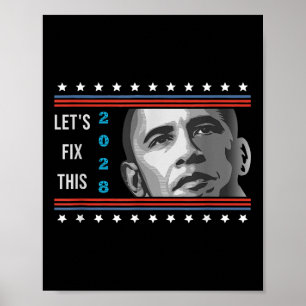 Poster Obama 2028 Manifestation politique patriotique Vin