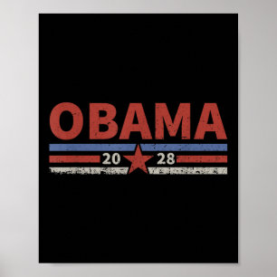 Poster Obama 2028 Président américain Drapeau patriotique