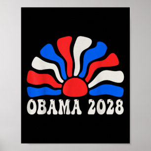 Poster Obama 2028 Retro Vintage Us Drapeau Manifestation