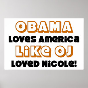 Poster Obama aime l'Amérique comme Nicole aimée par JO !