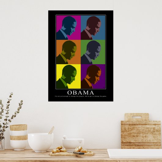 Poster Obama "aveugle en couleur" (Cuisine)