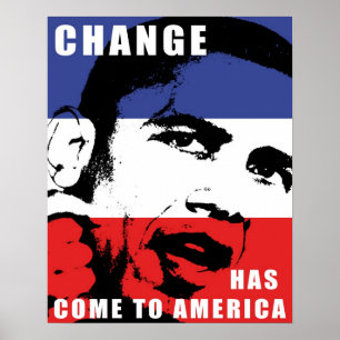 Poster Obama - changez est venu en Amérique