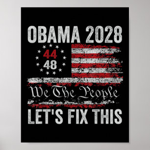 Poster Obama Drapeau Vintage Rétro Patriotique 2028 Polit