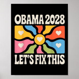 Poster Obama Drapeau Vintage Rétro Patriotique 2028 Polit