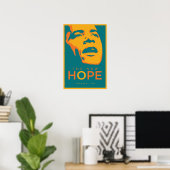 Poster OBAMA : Le nouvel espoir Turquoise (Bureau à domicile)