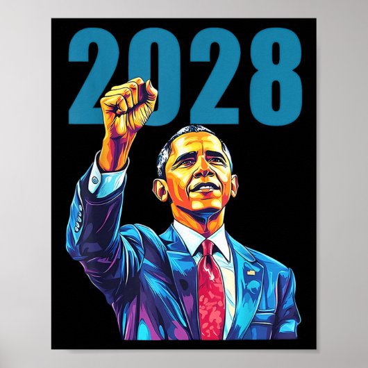 Poster Obama Pour Le Président 2028 Obama 48ème Président (Devant)