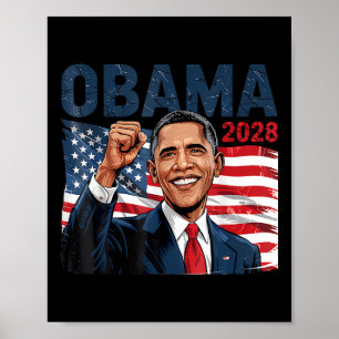 Poster Obama Président Vintage 2028 Obama Drapeau Rétro A