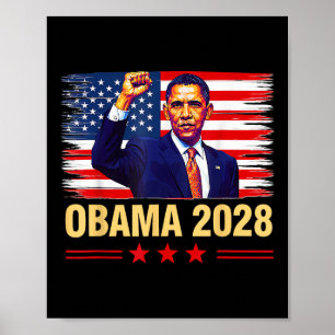 Poster Obama Président Vintage 2028 Obama Drapeau Rétro A
