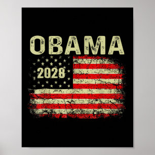 Poster Obama Président Vintage 2028 Obama Drapeau Rétro A