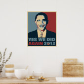 Poster Obama réélu en 2012 (Cuisine)