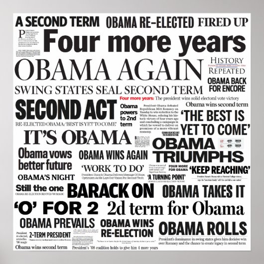 Poster Obama remporte l'affiche de collage du journal 201 (Devant)