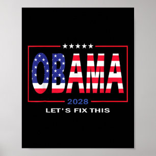 Poster Obama Vintage patriotique 2028 Politique US Drapea