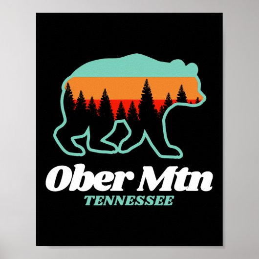 Poster Ober Mountain Tennessee Ski Snowboard Bear  (Devant)